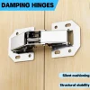 Charnières d&rsquo;armoire en acier inoxydable, 1 à 10 pièces, sans trou de perçage, charnières de cuisine, tampon d&rsquo;amortisseur hydraulique, outils matériels
