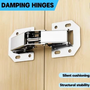 Charnières d&rsquo;armoire en acier inoxydable, 1 à 10 pièces, sans trou de perçage, charnières de cuisine, tampon d&rsquo;amortisseur hydraulique, outils matériels