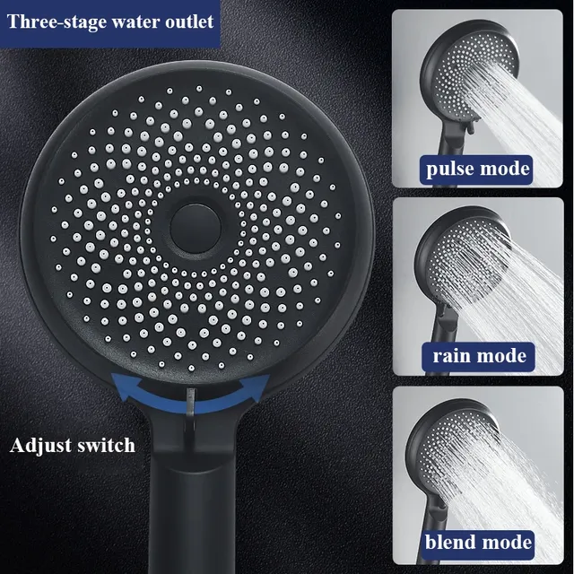 Pommeau de douche 3 modes de pluie ABS rond haute… – vue 3