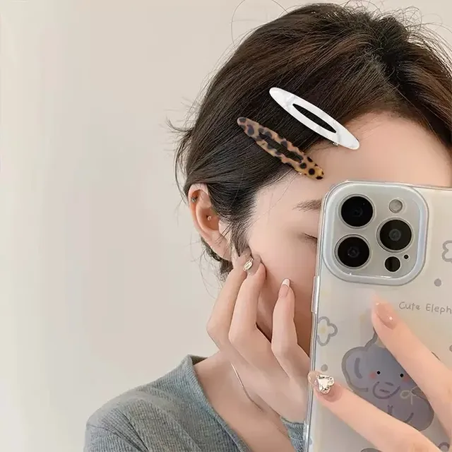 Pince cheveux ovale feuille saule alliage acétate… – vue 2