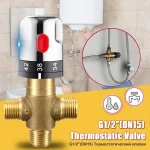 Robinet mitigeur de robinet thermostat en laiton pour salle de bains, mitigeur à température réglable, vanne de contrôle de l&rsquo;eau pour chauffe-eau