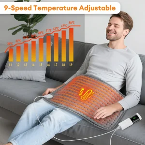 Couverture chauffante électrique – Ceinture de taille thermique, 9 niveaux, 4 modes, contrôle de la température, réchauffement d&rsquo;hiver, chauffe-mains pour le confort