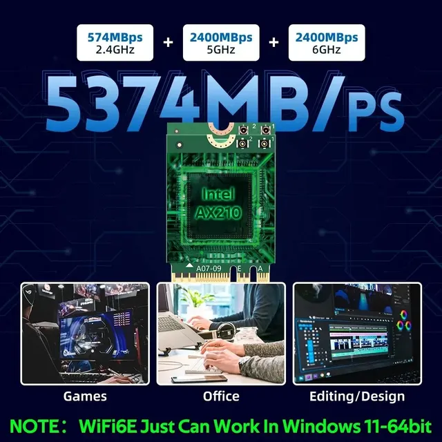 Adaptateur sans fil WiFi 6E AX210NGW NGFF – vue 3