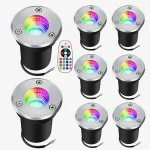 Lumière de puits extérieure RGB 12V, avec télécommande, 6W, couleur changeante, étanche IP65, lumière de paysage basse tension