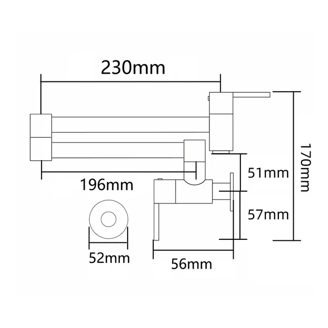 Robinet mural pliable articulé double bras rotatif bec… – vue 5