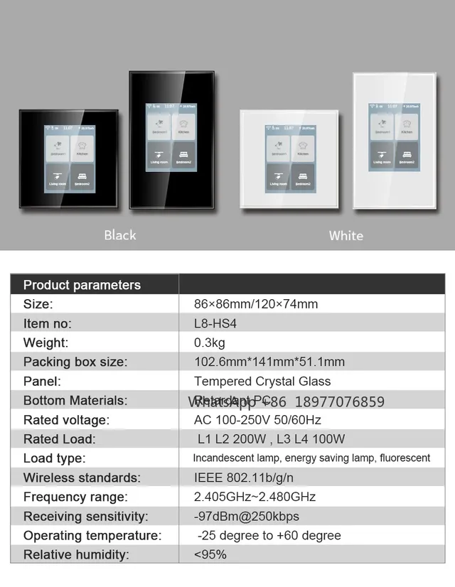 Panneau d'écran tactile LCD commutateur intelligent 4… – vue 6