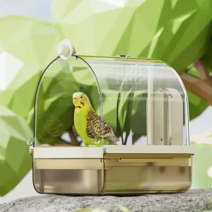 Boîte de bain automatique pour oiseaux, Cage de baignoire suspendue pour perroquets, accessoire de douche pratique pour petits oiseaux, perruches calopsittes, perruches canari Boîte de bain automatique pour oiseaux, Cage de baignoire suspendue pour perroquets, accessoire de douche pratique pour petits oiseaux, perruches calopsittes, perruches canari