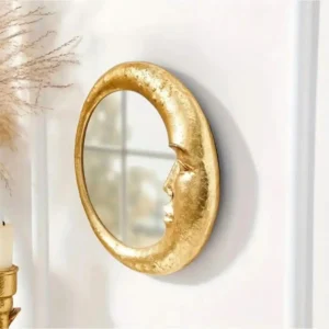 Miroir mural de salle de bains créatif, décor d&rsquo;halloween, miroirs rétro de lune de sorcière pour mur de salle de bains, accessoires légers pour la maison