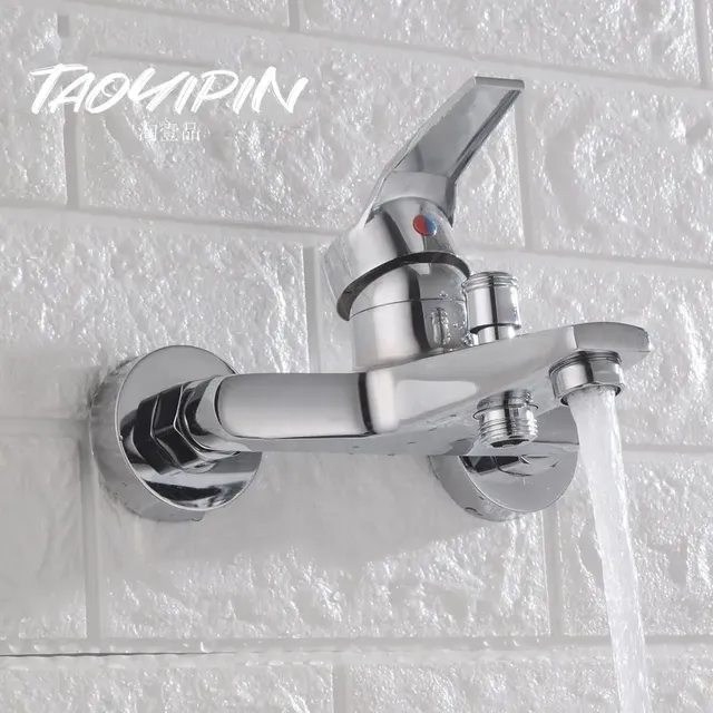 Mitigeur monocommande mural chromé bec cascade plat… – vue 4