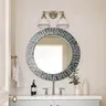 Miroir mural de maquillage circulaire en bois – vue 4