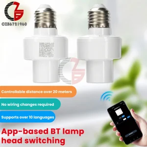 Ampoule LED WiFi Bluetooth AC 110-240V 50-60HZ, télécommande sans fil, minuterie intelligente, interrupteur d&rsquo;éclairage, adaptateur d&rsquo;ampoule E27, support de lampe