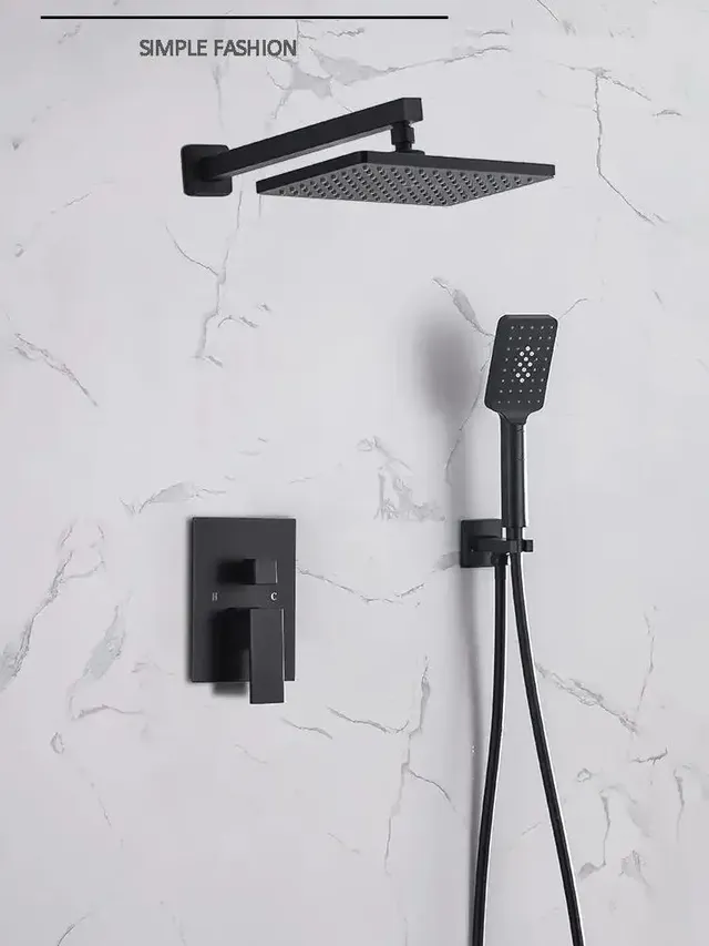 Système de douche dissimulé noir – vue 3