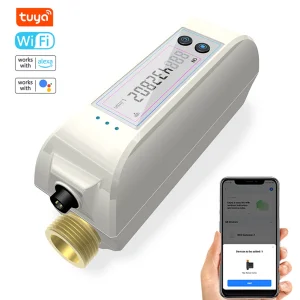 Tuya – vanne d’eau intelligente WiFi, débitmètre double bande, contrôle par application, dispositif de gestion efficace de l’eau domestique pour la commande vocale Tuya – vanne d’eau intelligente WiFi, débitmètre double bande, contrôle par application, dispositif de gestion efficace de l’eau domestique pour la commande vocale