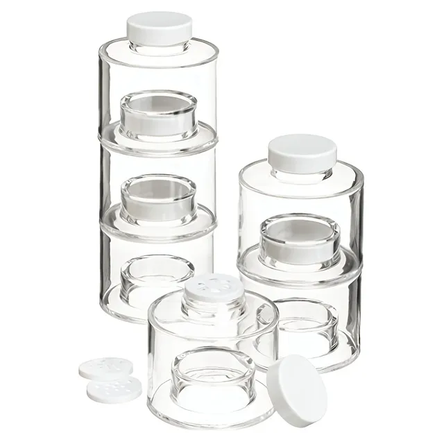 Pots épices empilables modulaires cylindriques acrylique… – vue 6