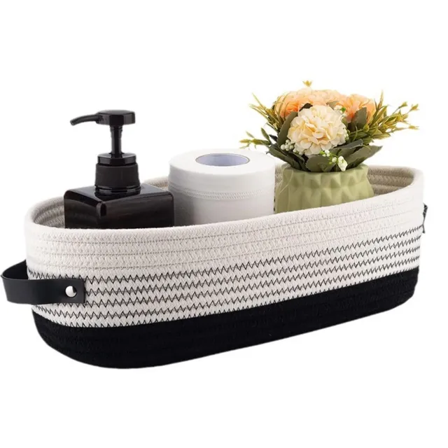 Panier de rangement de salle de bain à poignée ovale