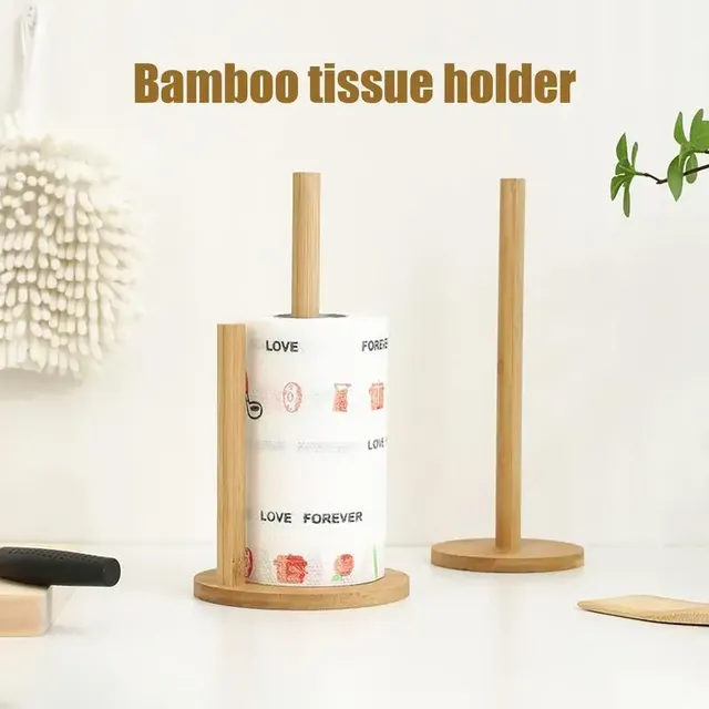 Porte-rouleau de papier de cuisine en bois – vue 6