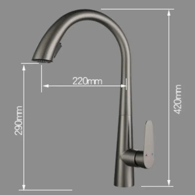 Mitigeur cuisine bec haut cygne inoxydable brossé or… – vue 6