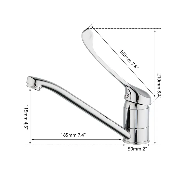 OUBONI robinet mitigeur de lavabo de salle de bains chromé – vue 4