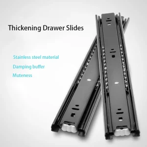 Glissières de tiroir en acier inoxydable, 10 à 22 pouces, Rail de tiroir à fermeture douce, glissières d’armoire à trois sections, quincaillerie de meubles Glissières de tiroir en acier inoxydable, 10 à 22 pouces, Rail de tiroir à fermeture douce, glissières d’armoire à trois sections, quincaillerie de meubles