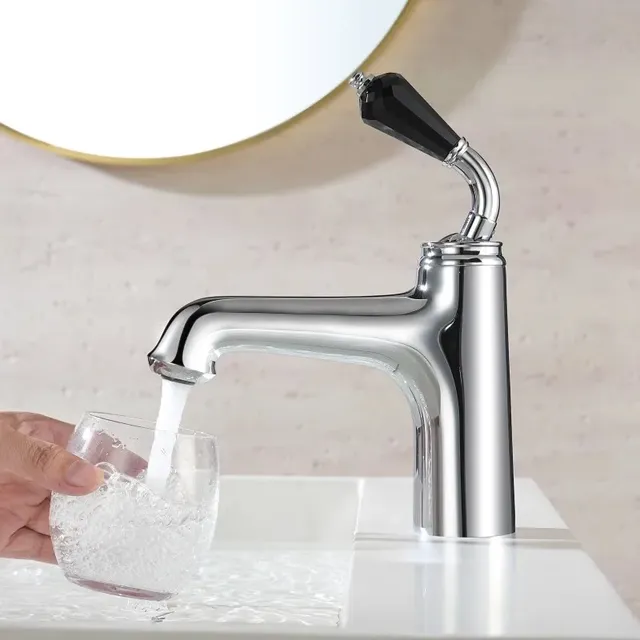Mitigeur lavabo monobloc chromé laiton bec courbé… – vue 2