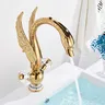 Robinet de lavabo en laiton or noir cygne – vue 4