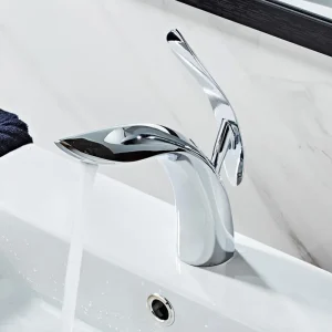 Robinet d&rsquo;eau monté sur pont à poignée unique, robinet de ark, centre commercial chaud et froid, noyau en laiton moderne