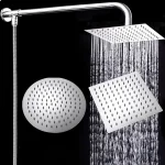 Pommeau de douche mural Ultra-fin de 8/10/12 pouces, avec bras de douche en acier inoxydable de 16 pouces, tuyau ABS de 150cm, matériel de salle de bains