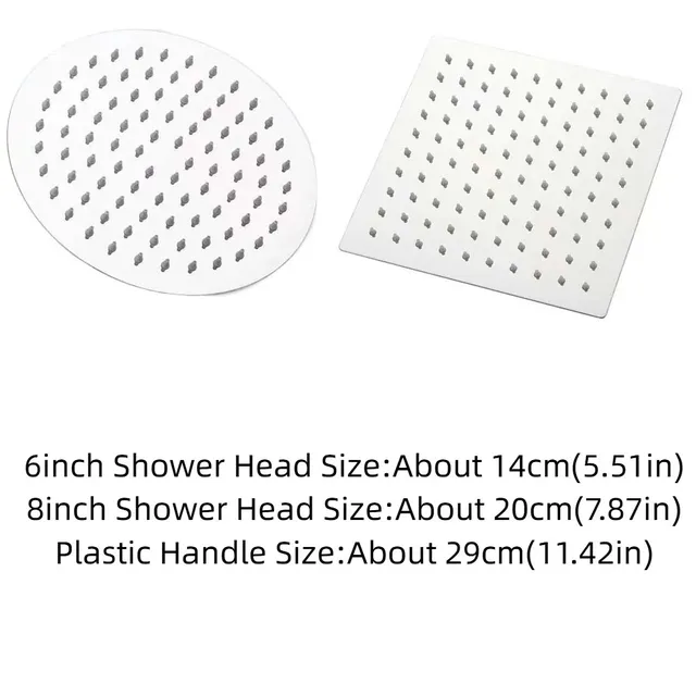 Pommeau douche inox 304 rond carré pressurisé haute… – vue 6