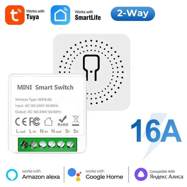 Tuya 16A MINI Wifi commutateur bricolage 2 voies…