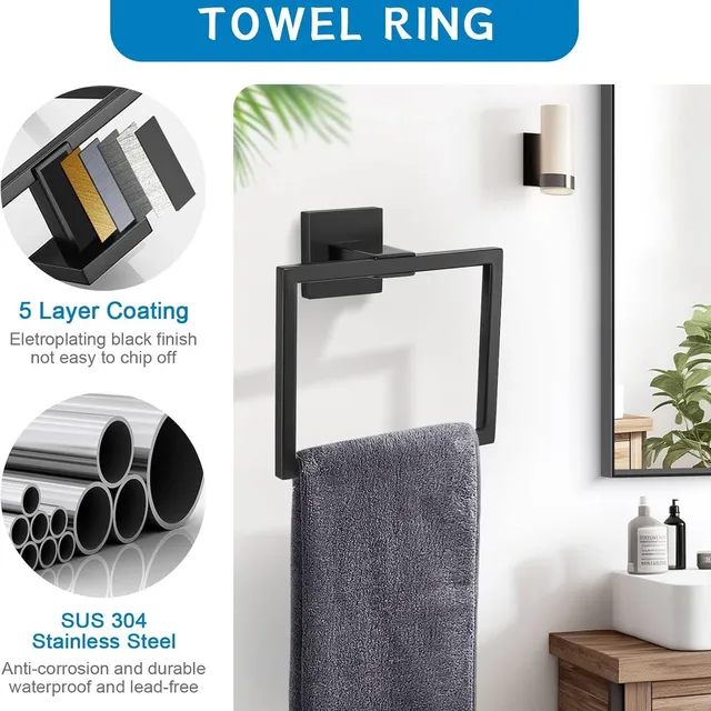 Ensemble de matériel de salle de bain Accessoires Acier… – vue 3