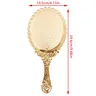 Miroir vintage ovale festonné or rose gravé floral dos… – vue 6