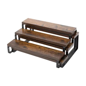 Présentoir en bois support de support cuisine en bois 3 niveaux supports à épices organisateur rustique présentoir pour salle de bain parfum