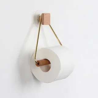 Porte rouleau papier toilette mural scandinave minimaliste métal doré…