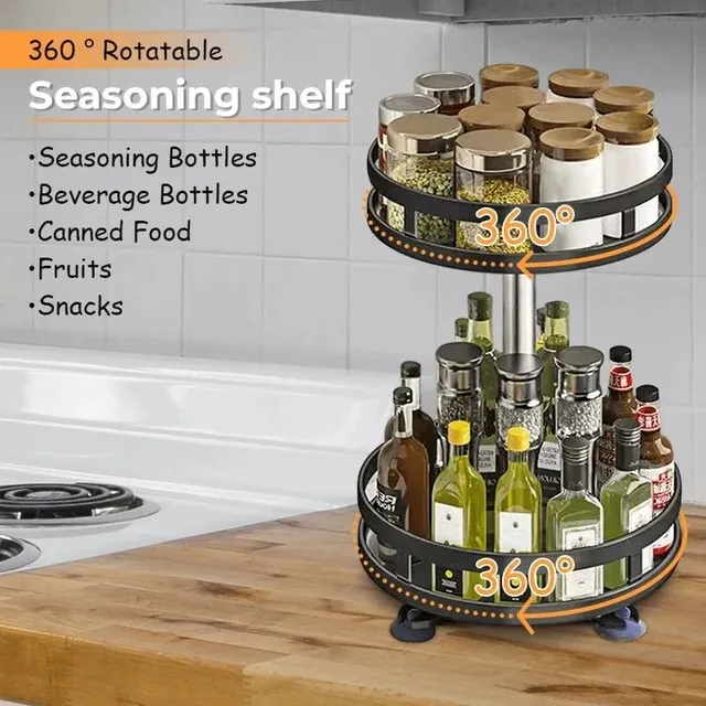 Support de rangement de cuisine rotatif – vue 4