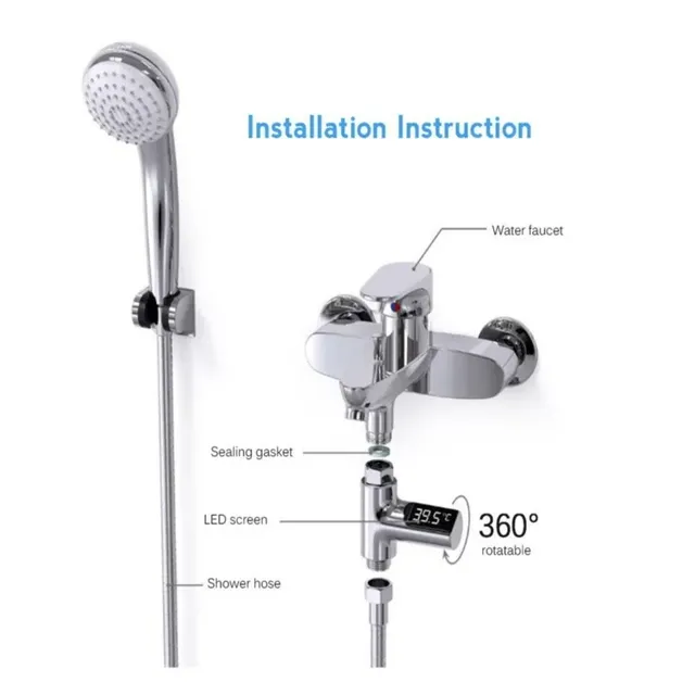 Thermomètre douche numérique LED étanche orientable… – vue 4