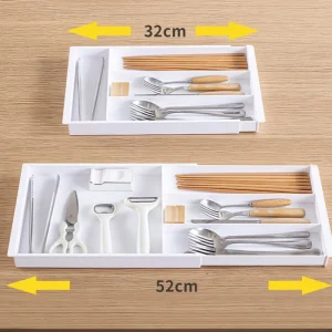 Organisateur de tiroir en argenterie, organisateur de couverts extensible, plateau à ustensiles pour organisateurs de cuisine, plateau à couverts, étagère de support de cuisine