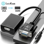 Adaptateur convertisseur VGA vers HDMI 1080P, câble adaptateur VGA mâle vers HDMI femelle avec sortie Audio 3.5mm pour PC portable projecteur HDTV