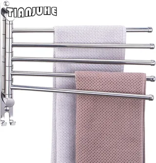 Porte serviettes mural pivotant bras cinq barres acier inoxydable…