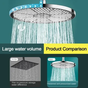 Pommeau de douche à haute pression, économie d’eau, pomme de douche de salle de bain, 10 pouces, pomme supérieure de bain chromée, bras de douche mural, 1 pièce Pommeau de douche à haute pression, économie d’eau, pomme de douche de salle de bain, 10 pouces, pomme supérieure de bain chromée, bras de douche mural, 1 pièce