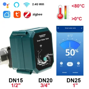 Vanne d&rsquo;eau Wifi Tuya, arrêt du taux d&rsquo;eau 0% à 100%, robinet à tournant sphérique Zigbee, contrôleur d&rsquo;automatisation de robinet intelligent de jardin, Assistant domestique