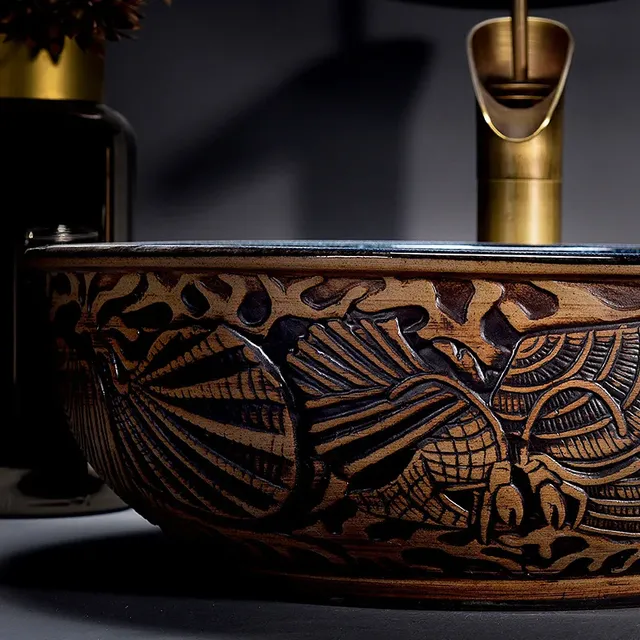 Vasque poser ronde lavabo bol céramique émaillée… – vue 2