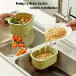Panier de vidange de cuisine de forme carrée, filtre suspendu pour évier, panier à benne automatique réglable, brosse éponge, support pour fruits et légumes