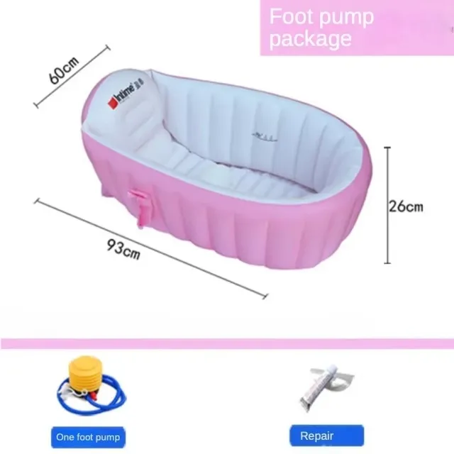 Gonflable bébé portable bleu blanc vinyle épais ovale… – vue 6