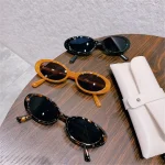 Lunettes transparentes à monture ovale, nouvelle version coréenne ins des lunettes de soleil de maquillage rouge street shot network