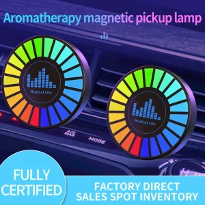Diffuseur d&rsquo;aromathérapie pour voiture RGB, alimenté par USB, éclairage d&rsquo;ambiance, synchronisation du rythme musical, parfum naturel pour sortie d&rsquo;air ou pièce de voiture
