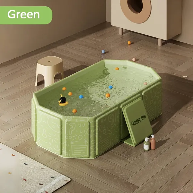 Baignoire pliable portable épaisse enfant vert pastel… – vue 4
