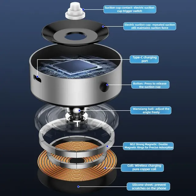 Chargeur sans fil/sans chargeur deux types 360 ° Support… – vue 4