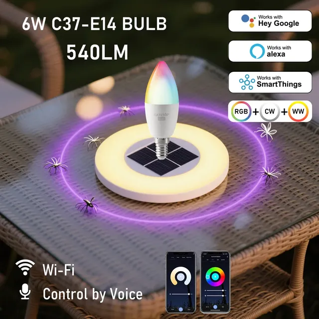 1-10 pièces Tuya Bluetooth WiFi E14 ampoule intelligente…