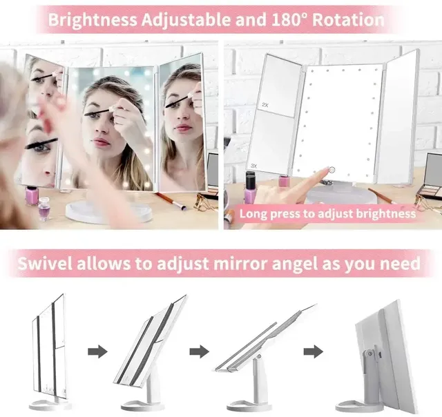 Miroir de maquillage à grossissement 2X 3X – vue 5