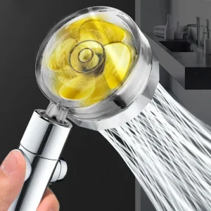 Pommeau de douche à économie d’eau, pomme de douche à flux d’hélice Turbo haute pression avec ventilateur, filtre intégré, accessoires de salle de bains à pluie Pommeau de douche à économie d’eau, pomme de douche à flux d’hélice Turbo haute pression avec ventilateur, filtre intégré, accessoires de salle de bains à pluie